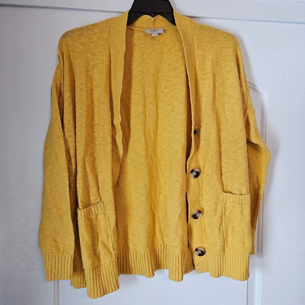 Lot of 3 Yellow Tops Womens Extra Large Cardigan Long Sleeve Short Mustard Soft‎ - Picture 2 of 16